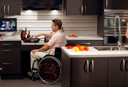 Cuisines et salles de bains pour les personnes à mobilité réduite, personnes handicapées et personnes âgées. LudEau concept adapte, rend accessible  et aide à  l'autonomie à domicile.